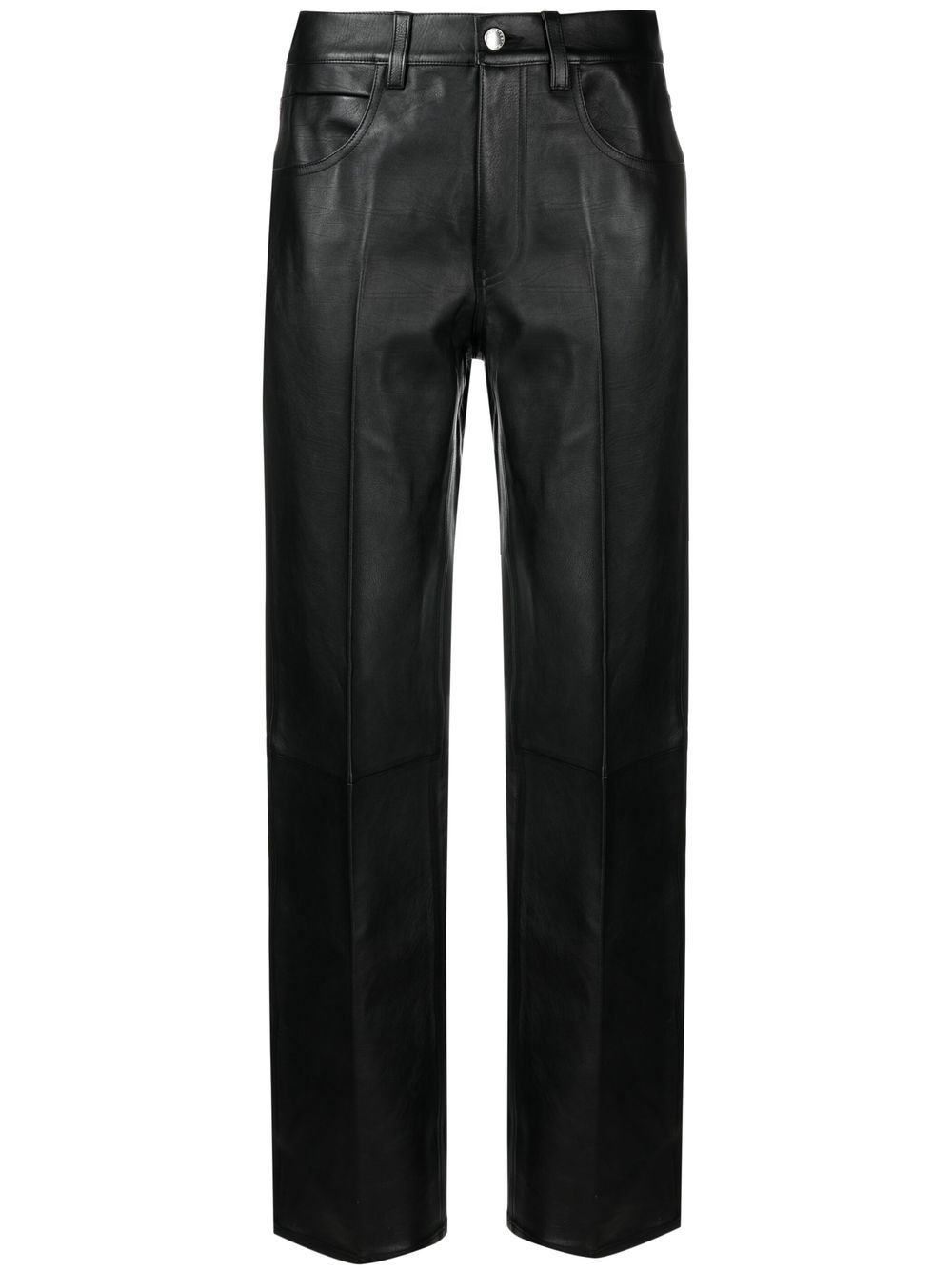Alexander Wang 皮质直筒裤 - 黑色