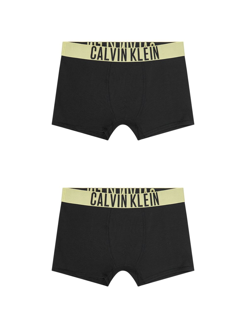 Calvin Klein Kids logo印花四角裤（两件装） - 黑色