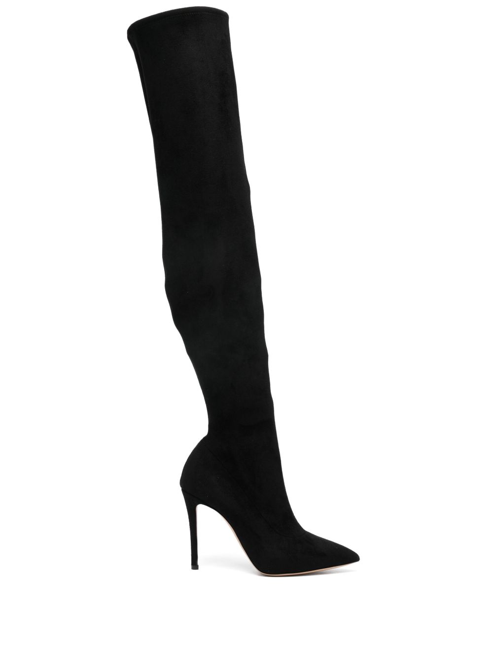 Casadei 高跟绒面皮靴（10.5厘米） - 黑色