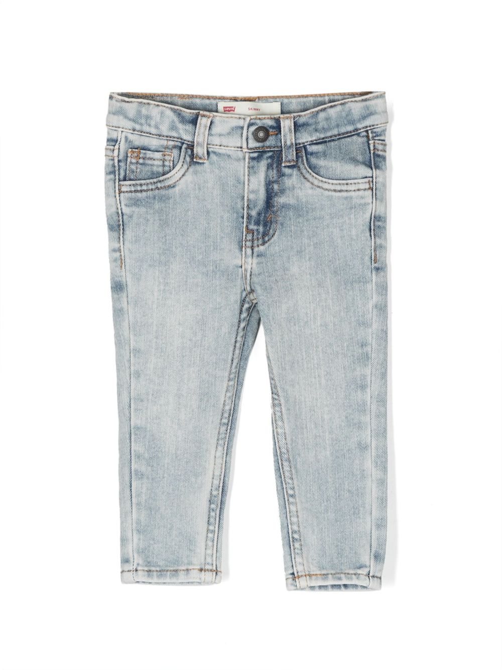 Levi's Kids 标贴直筒牛仔裤 - 蓝色