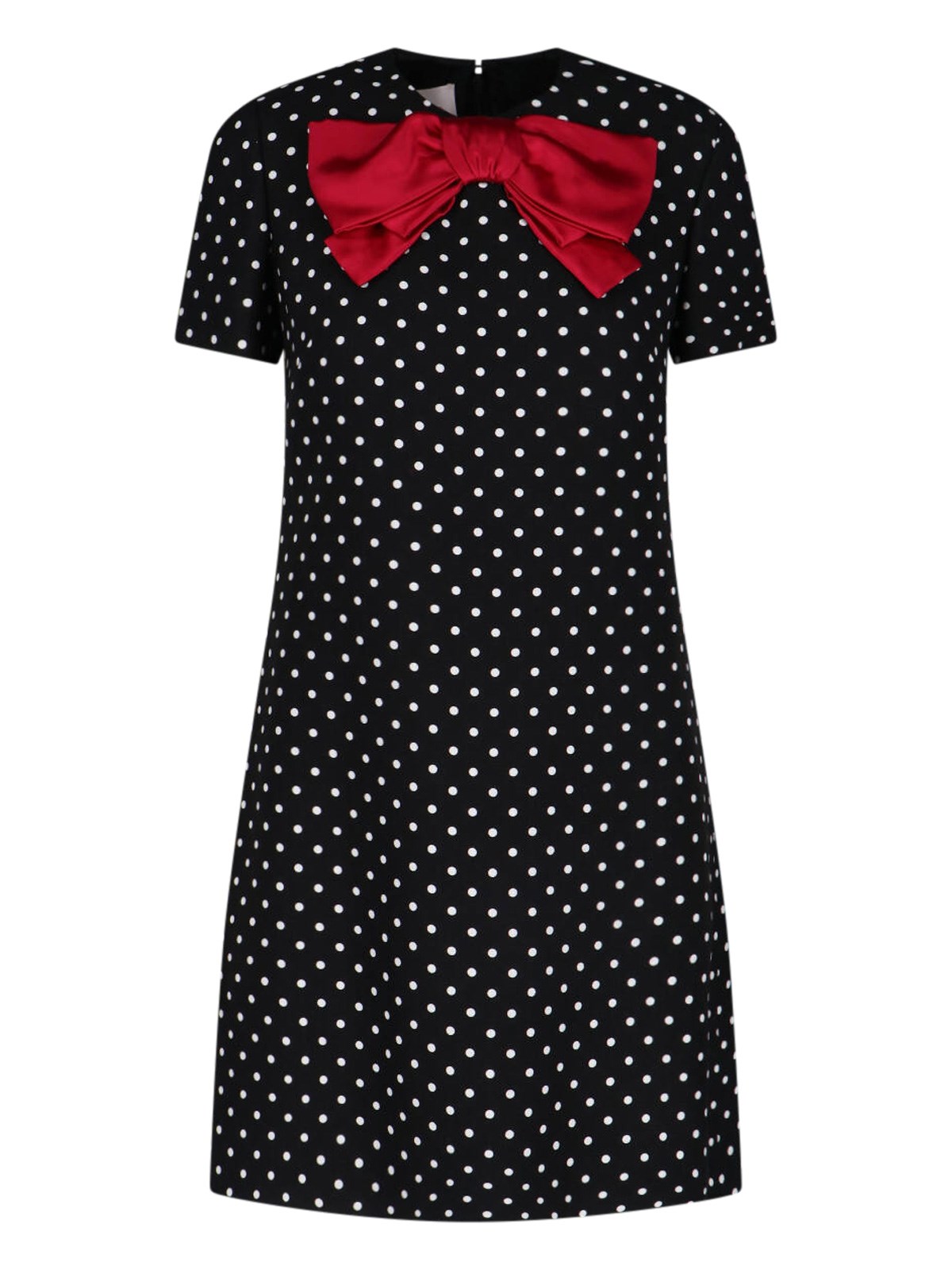 Valentino Polka Dot Mini Dress With Bow