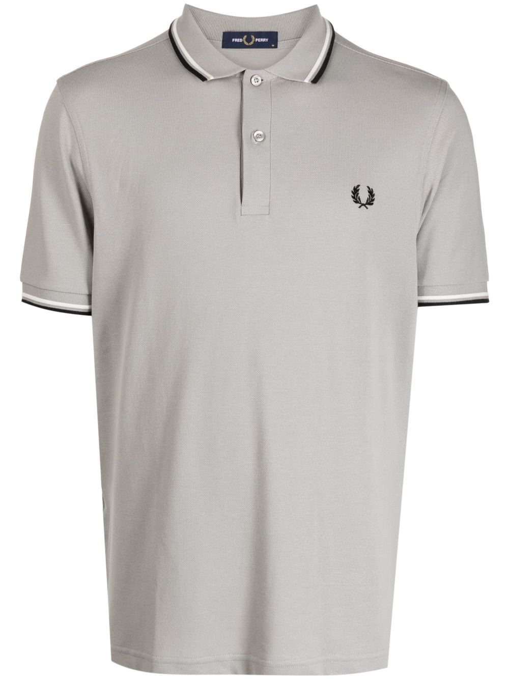 Fred Perry 对比边饰棉polo衫 - 灰色