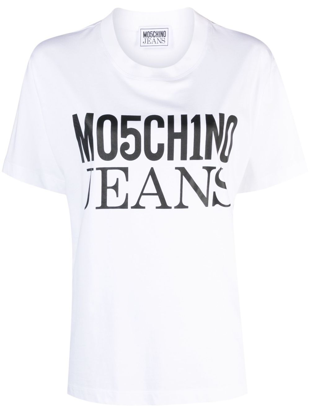 MOSCHINO JEANS logo印花棉T恤 - 白色
