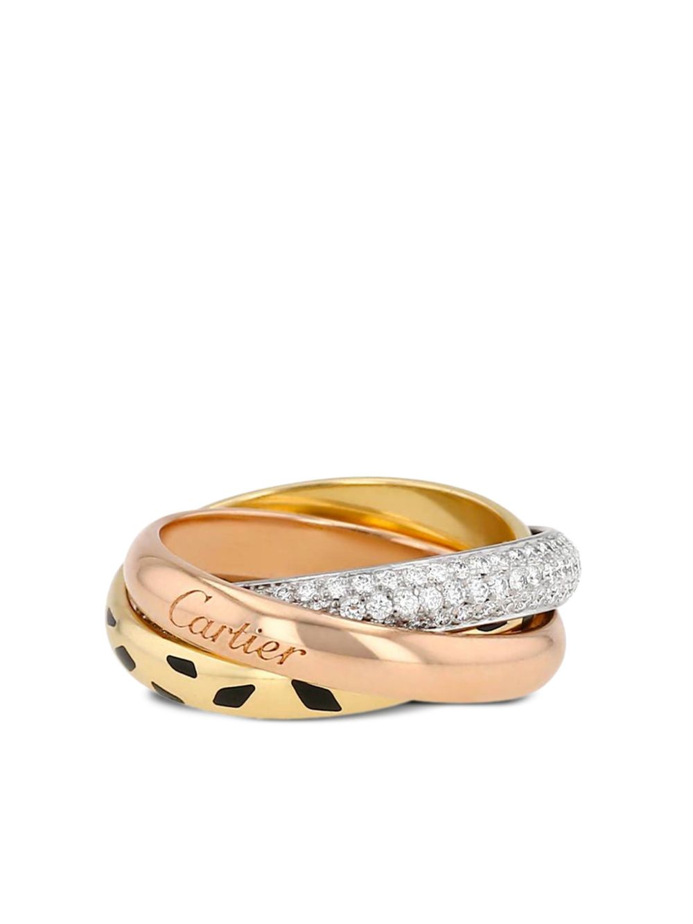 Cartier 18K白金 Trinity Sauvage 钻石戒指（典藏款） - 金色