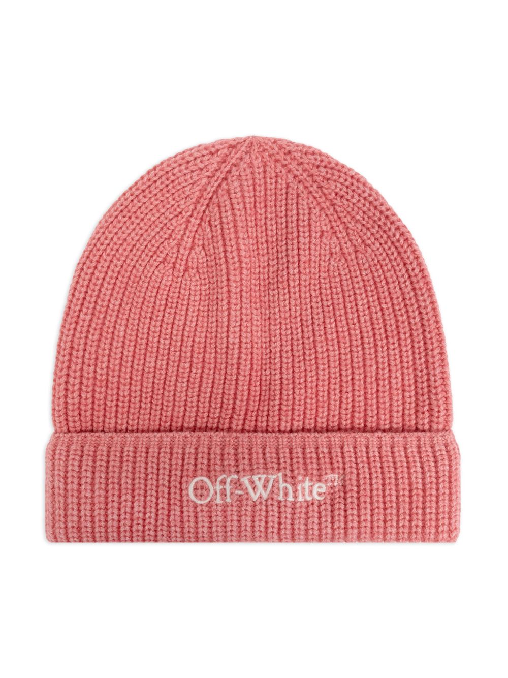 Off-White Kids logo刺绣套头帽 - 粉色