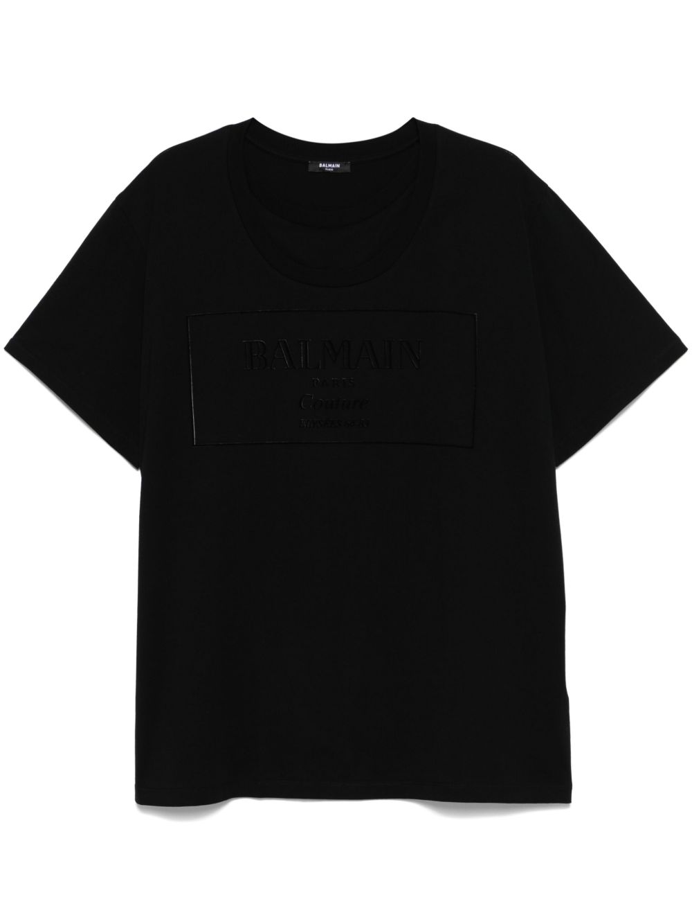 Balmain 植绒logo T恤 - 黑色