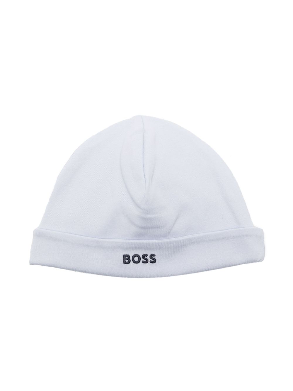BOSS Kidswear logo刺绣平纹针织套头帽 - 蓝色