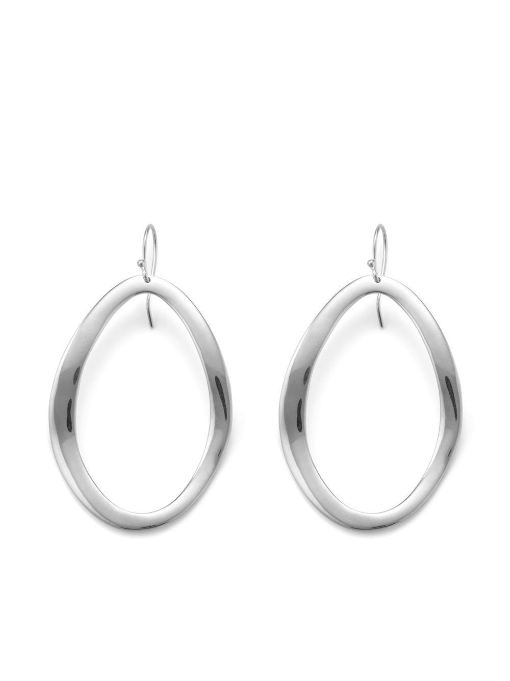IPPOLITA Classico Wavy Oval 吊饰耳环 - 银色