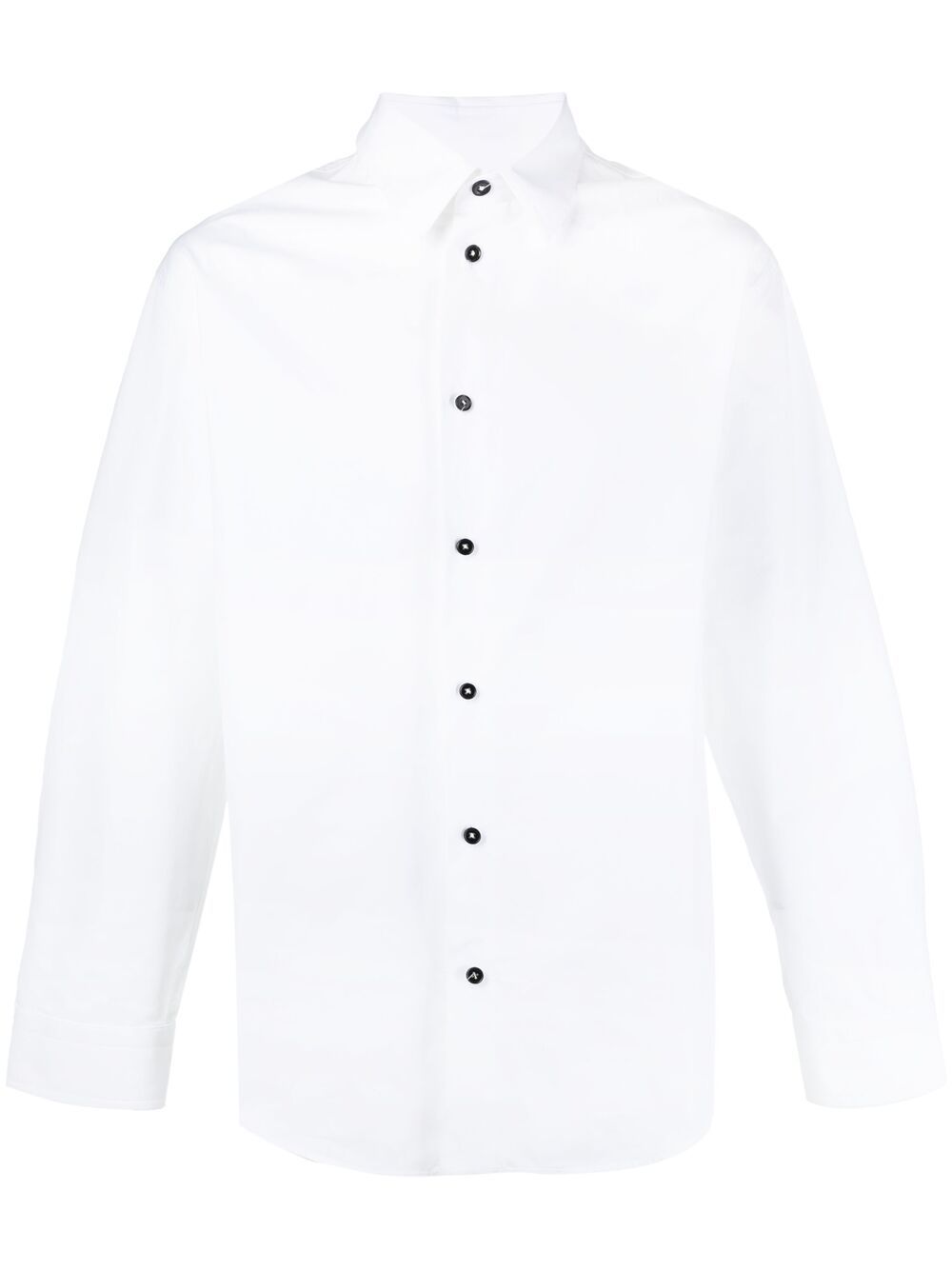 Jil Sander 标语印花长袖衬衫 - 白色