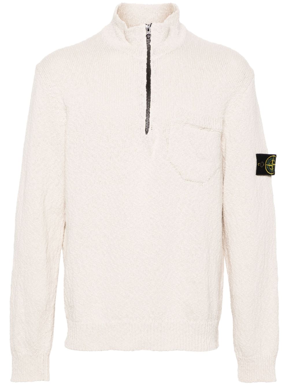 Stone Island 罗盘徽章仿羔皮呢毛衣 - 中性色