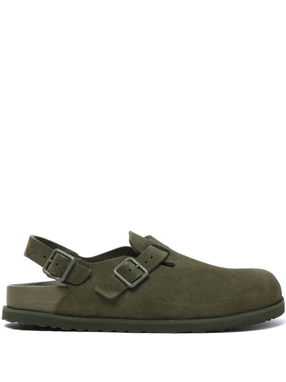 Birkenstock Tokio 绒面皮裹踝凉鞋 - 绿色