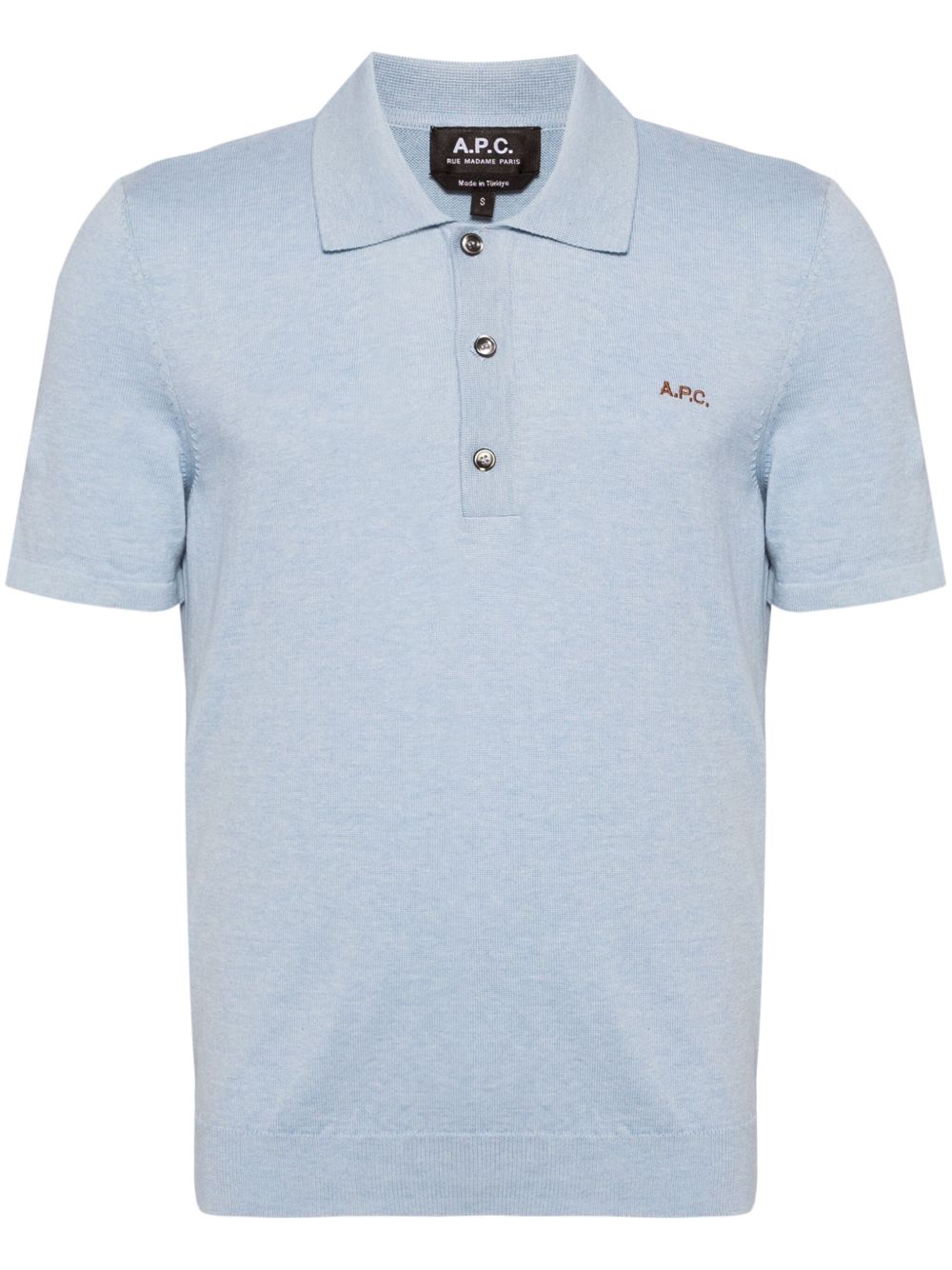 A.P.C. logo刺绣polo衫 - 蓝色
