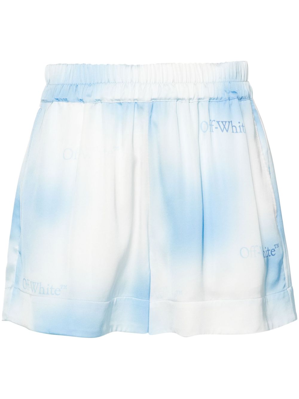 Off-White 渐色logo印花短裤 - 蓝色