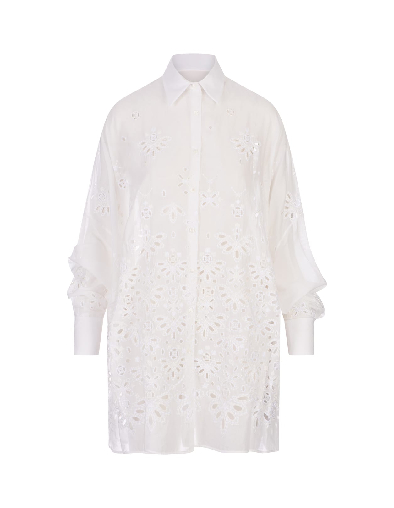 Ermanno Scervino 白色桑加拉蕾丝外穿衬衫