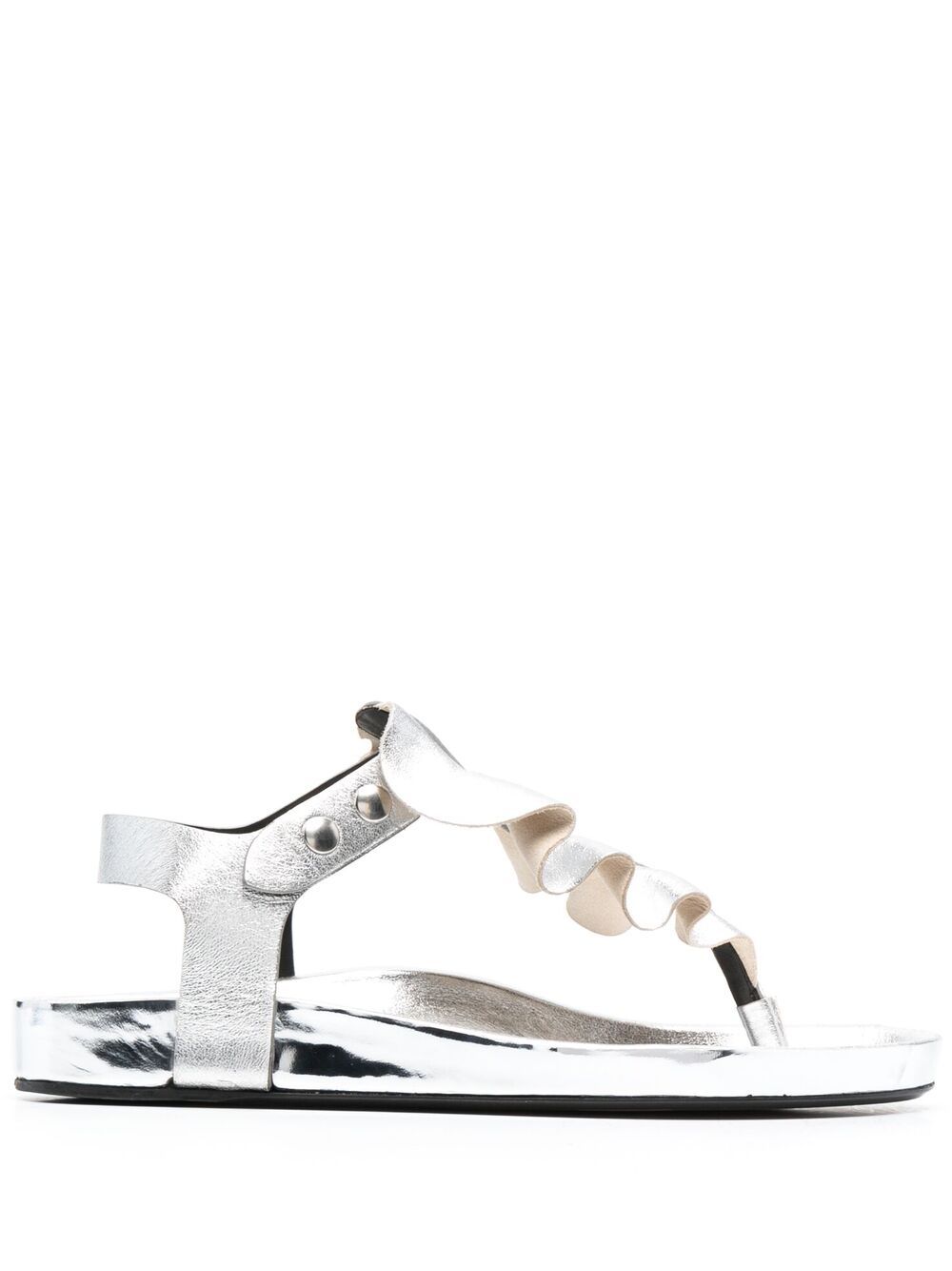 ISABEL MARANT 荷叶边饰凉鞋 - 银色