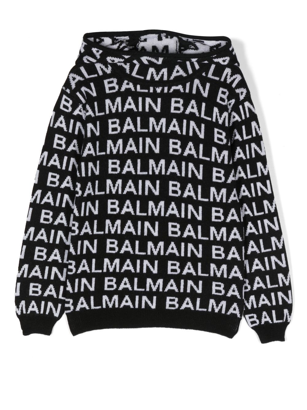 Balmain Kids logo嵌花毛衣 - 黑色