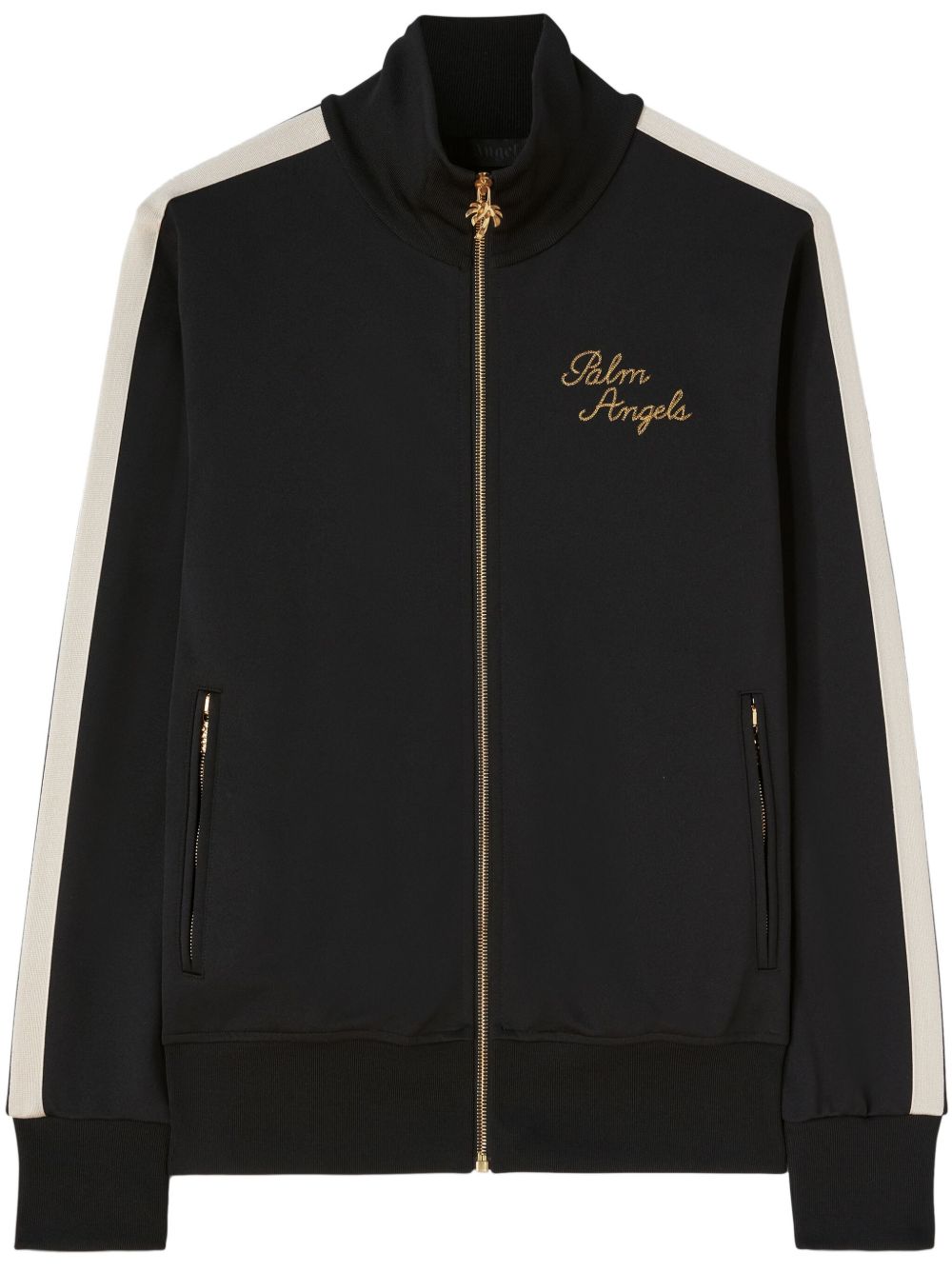 Palm Angels logo刺绣运动夹克 - 黑色
