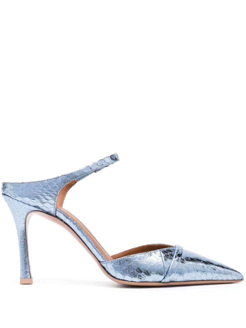 Malone Souliers Una 金属感设计高跟穆勒鞋 - 蓝色