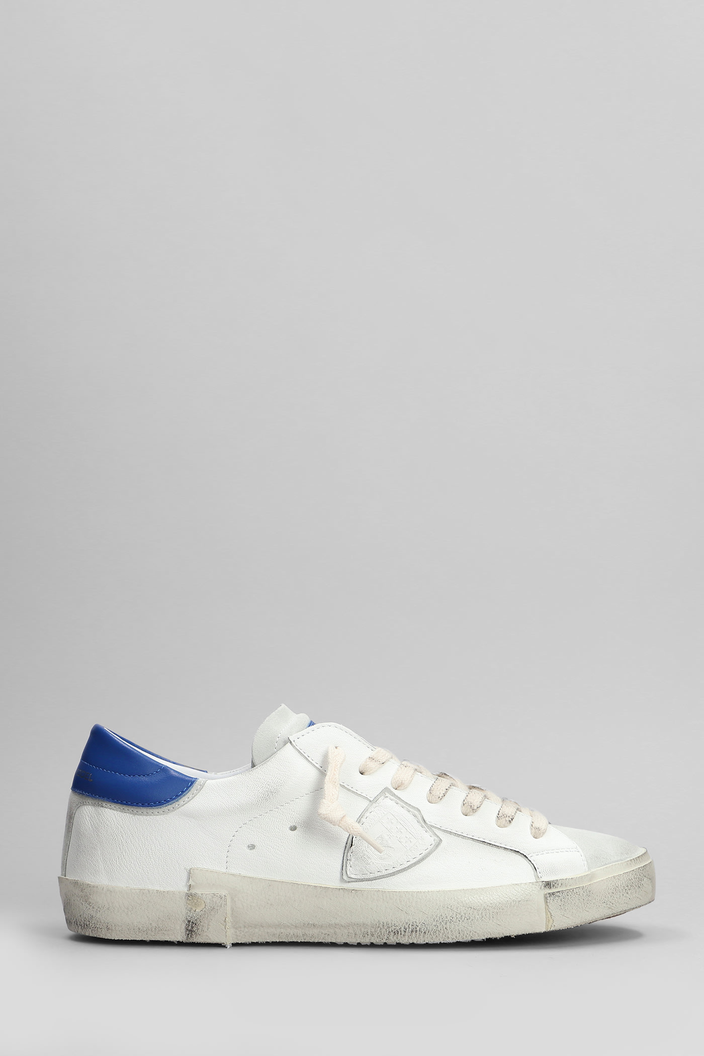 Philippe Model Prsx Low 白色麂皮皮革运动鞋