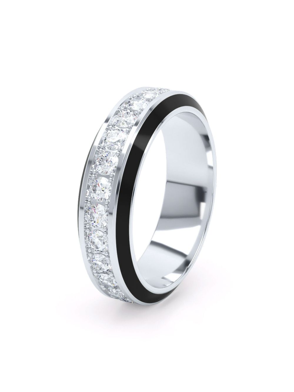 LOEV Eternity 18K白金钻石戒指 - 银色