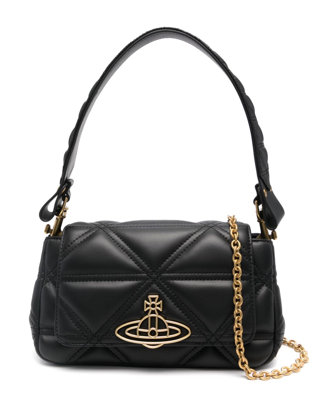 Vivienne Westwood Hazel 中号单肩包 - 黑色