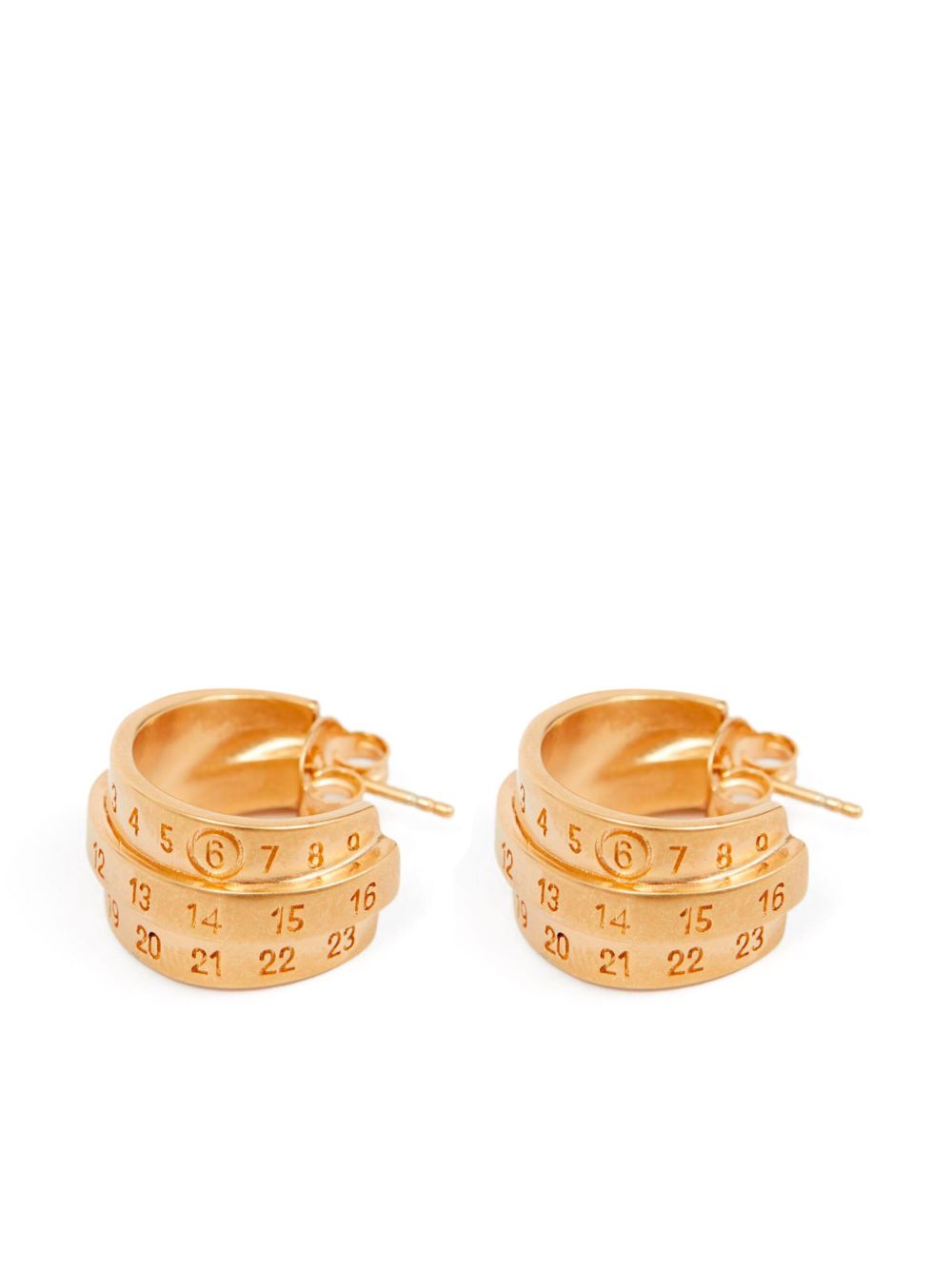 MM6 Maison Margiela 三logo耳环 - 金色