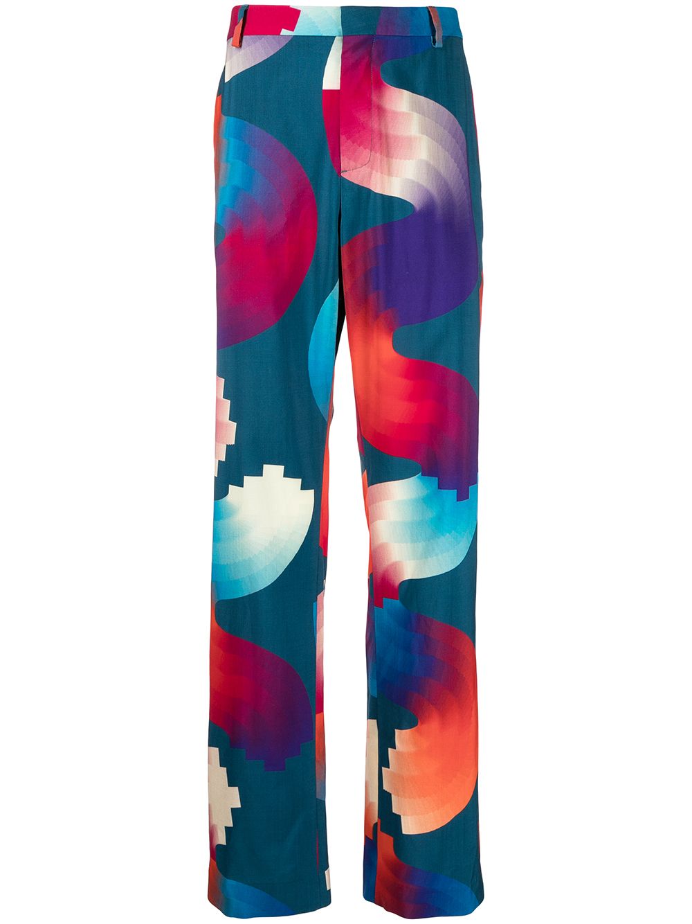 Marcelo Burlon County of Milan 抽象印花羊毛长裤 - 蓝色