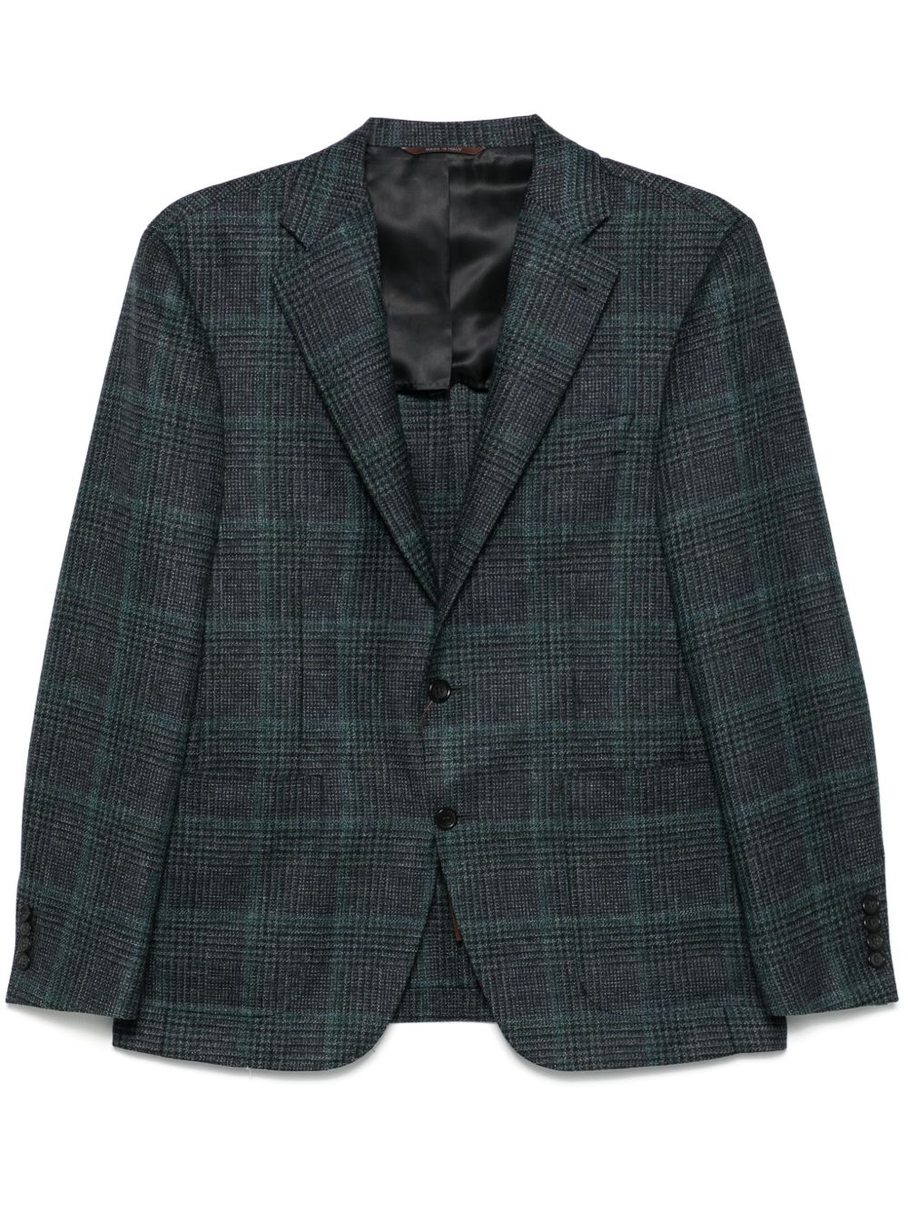 Canali 威尔士亲王格图案西装夹克 - 蓝色