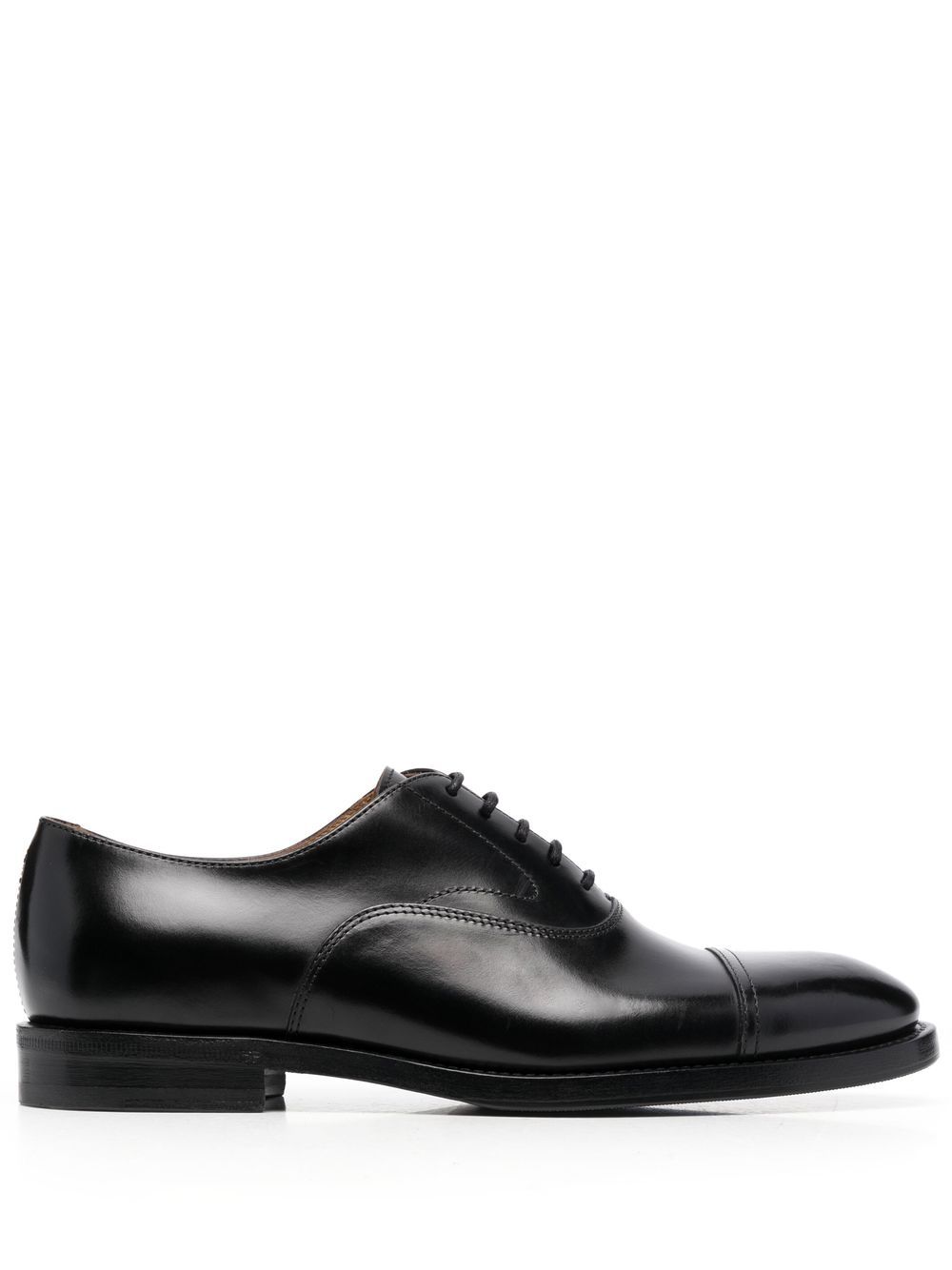 Brunello Cucinelli 皮质系带牛津鞋 - 黑色