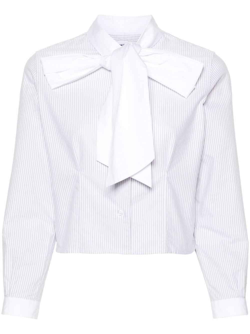Thom Browne 蝴蝶结领棉罩衫 - 灰色