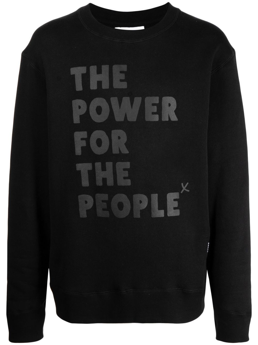 The Power For The People logo印花细节卫衣 - 黑色