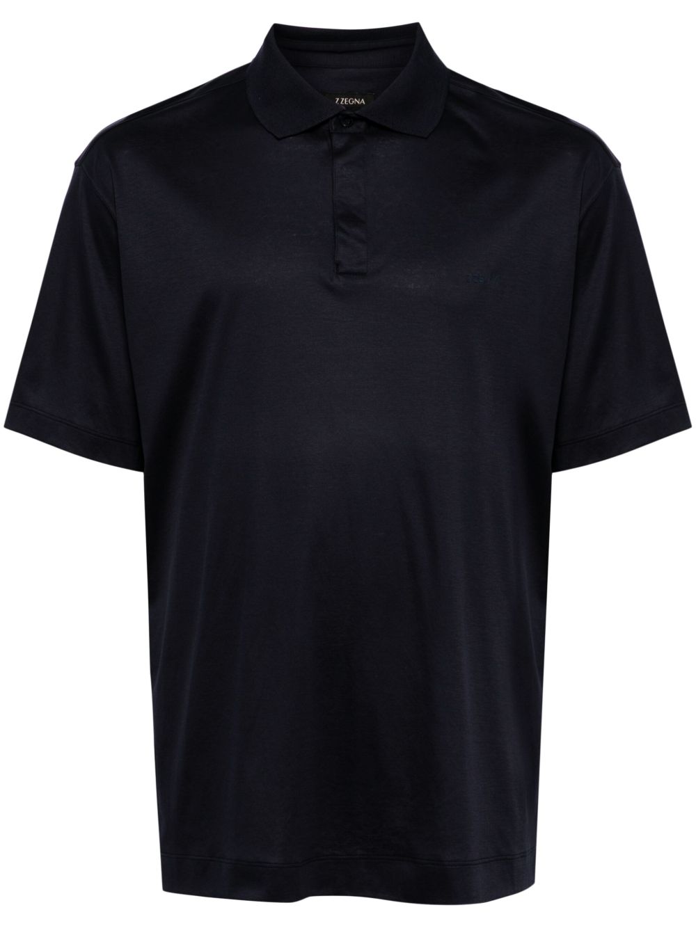 Zegna 短袖棉polo衫 - 蓝色