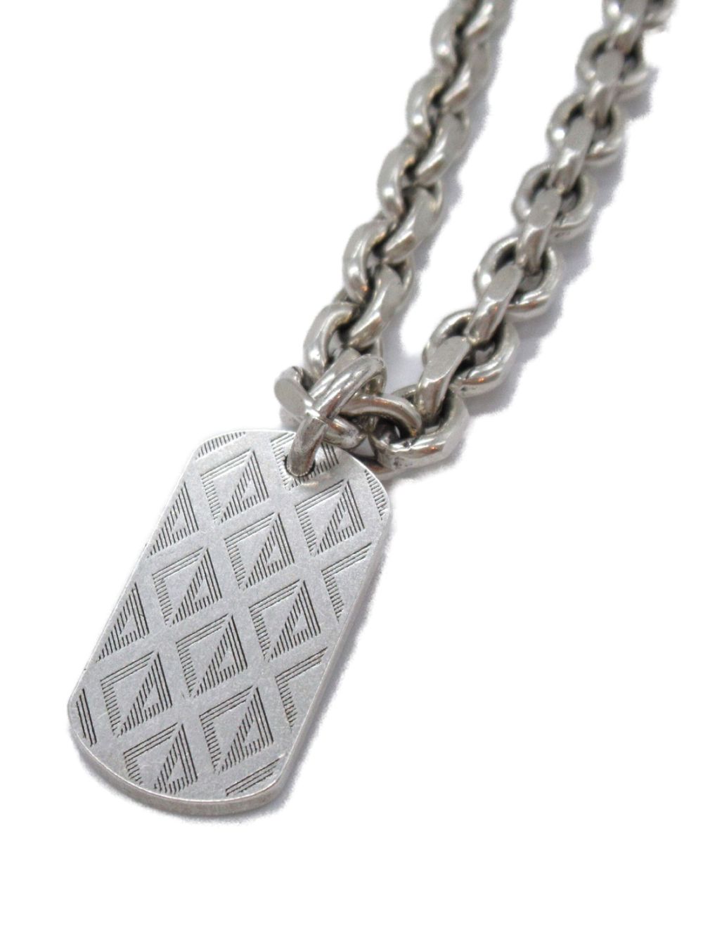 Christian Dior Pre-Owned 小狗吊牌项链（2020年代典藏款） - 银色
