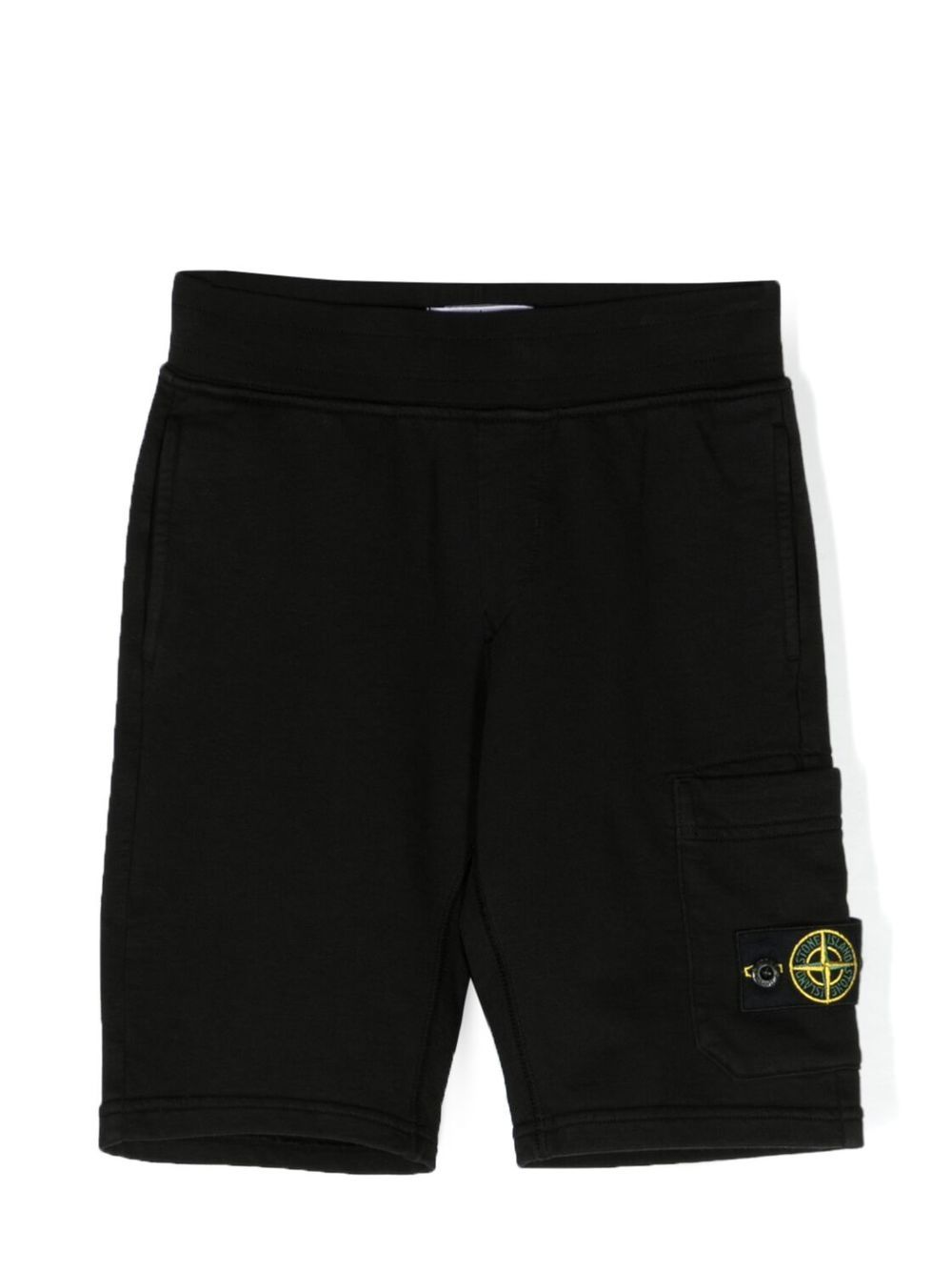 Stone Island Junior 标贴运动短裤 - 黑色