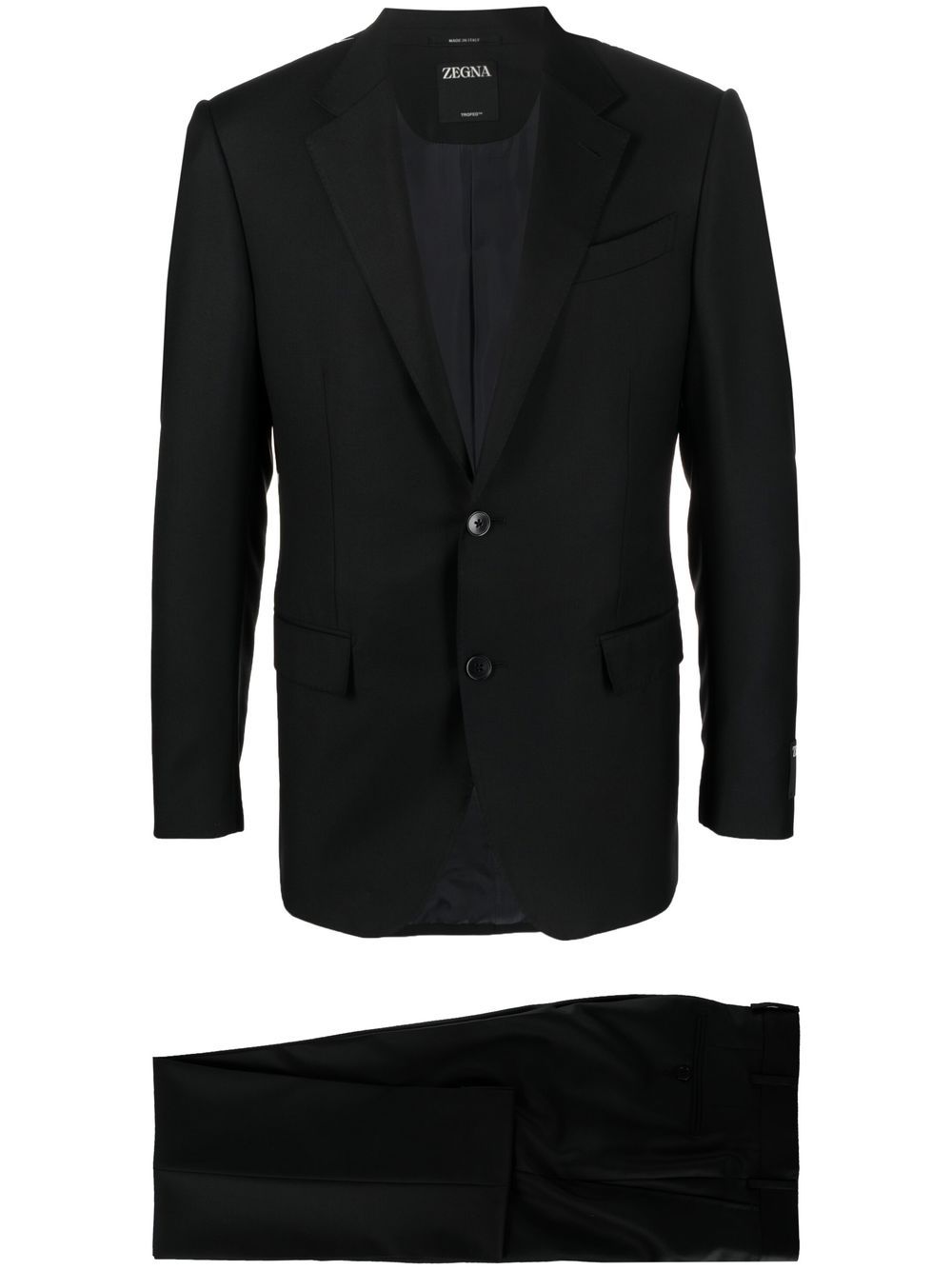 Zegna Trofeo™ 羊毛单排扣西装套装 - 黑色
