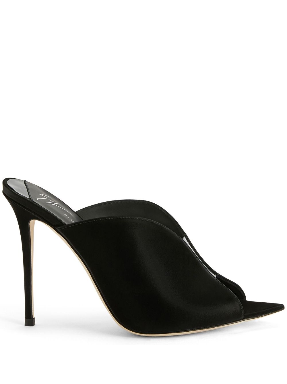 Giuseppe Zanotti Intriigo Muse 高跟皮质尖头穆勒鞋 - 黑色
