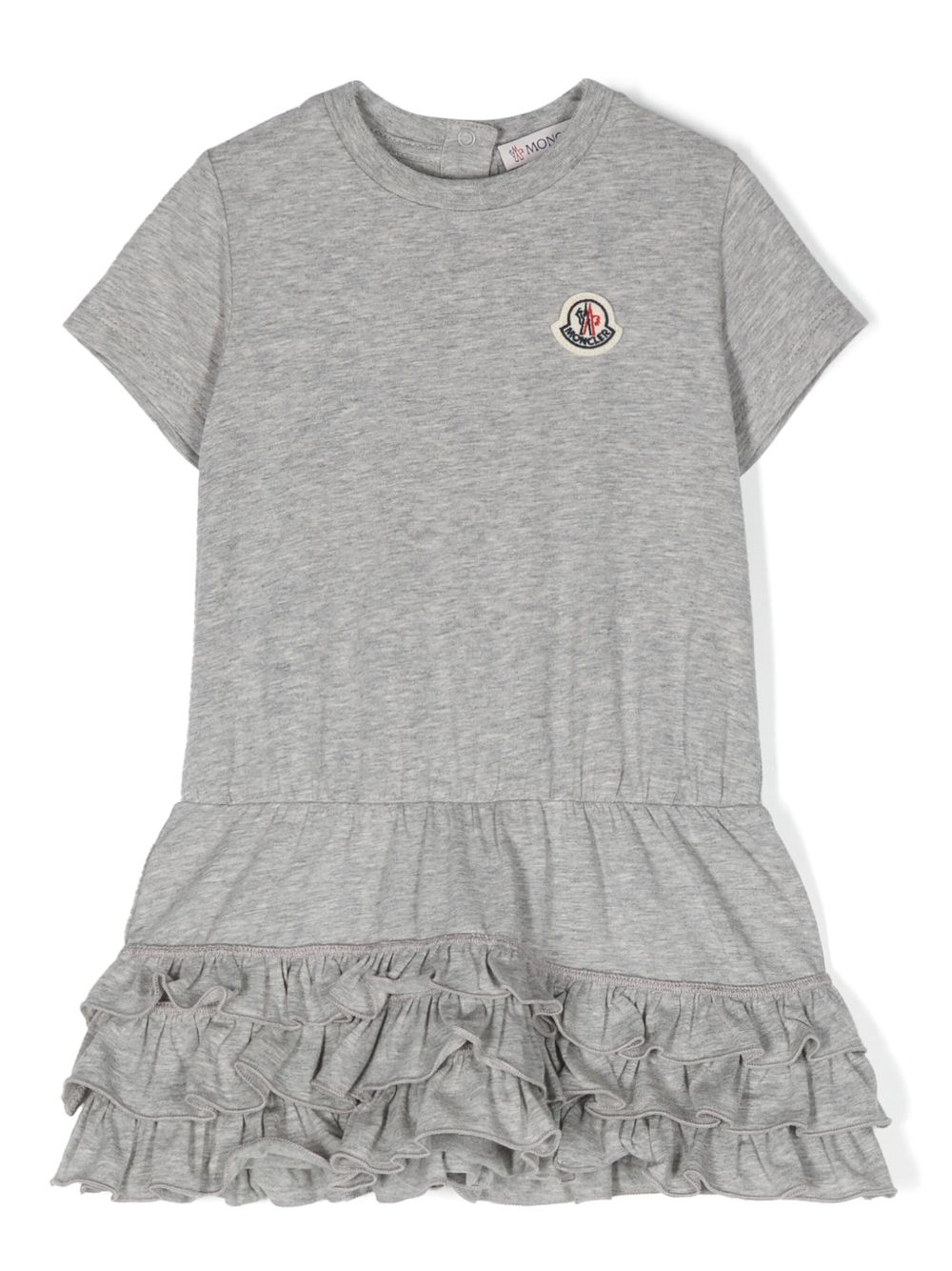 Moncler Enfant 标贴棉连衣裙 - 灰色