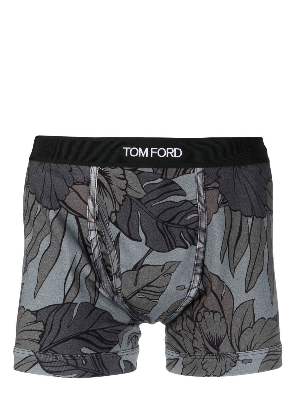 TOM FORD 叶片印花logo三角内裤 - 灰色