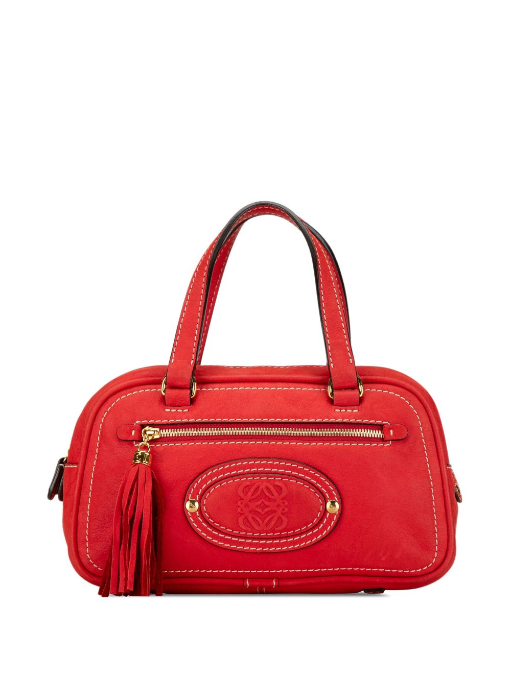 Loewe Pre-Owned Anagram Tassel 皮质手提包（2008年典藏款） - 红色