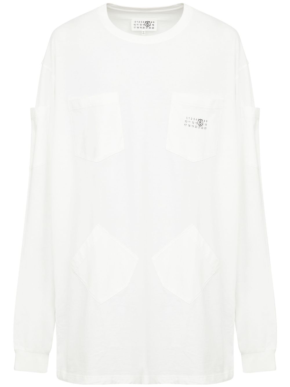 MM6 Maison Margiela 数字图案棉T恤 - 白色