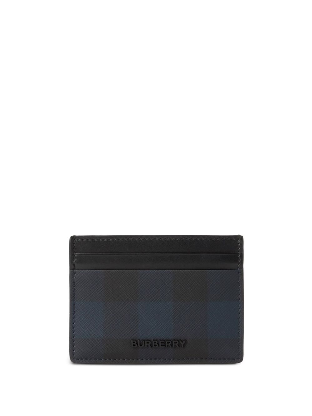 Burberry 格纹皮质卡夹 - 蓝色
