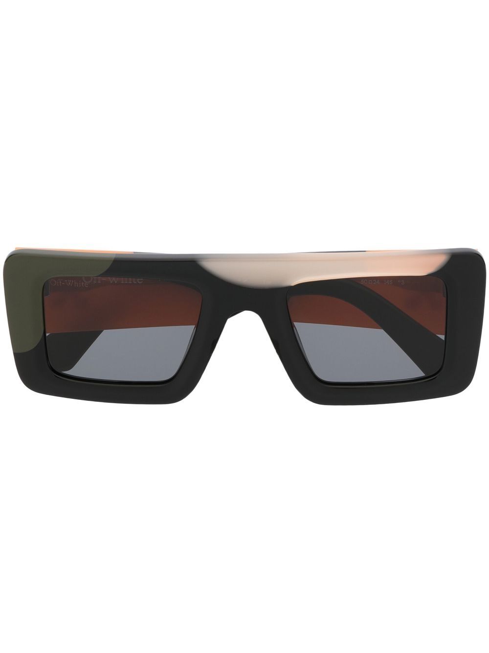 Off-White Eyewear Seattle 长方形镜框太阳眼镜 - 黑色