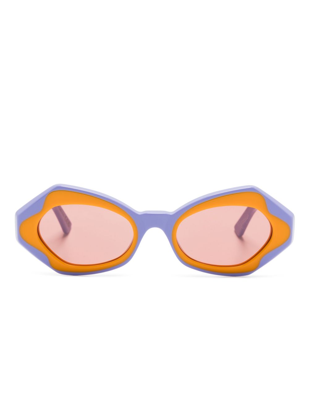 Marni Eyewear Unlahand 几何形镜框太阳眼镜 - 紫色