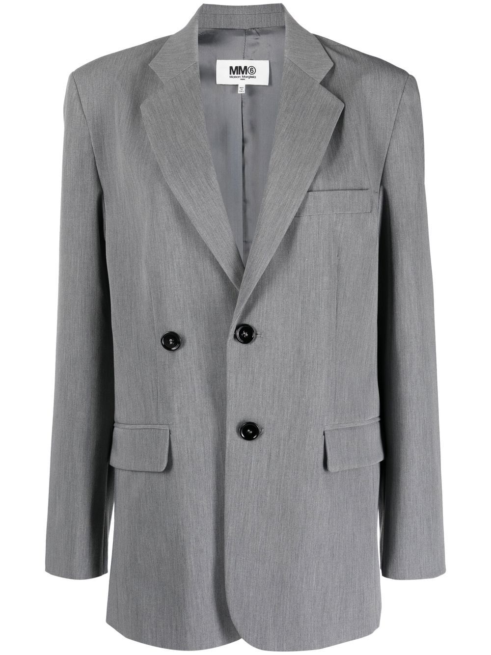 MM6 Maison Margiela 单排扣直筒西装夹克 - 灰色