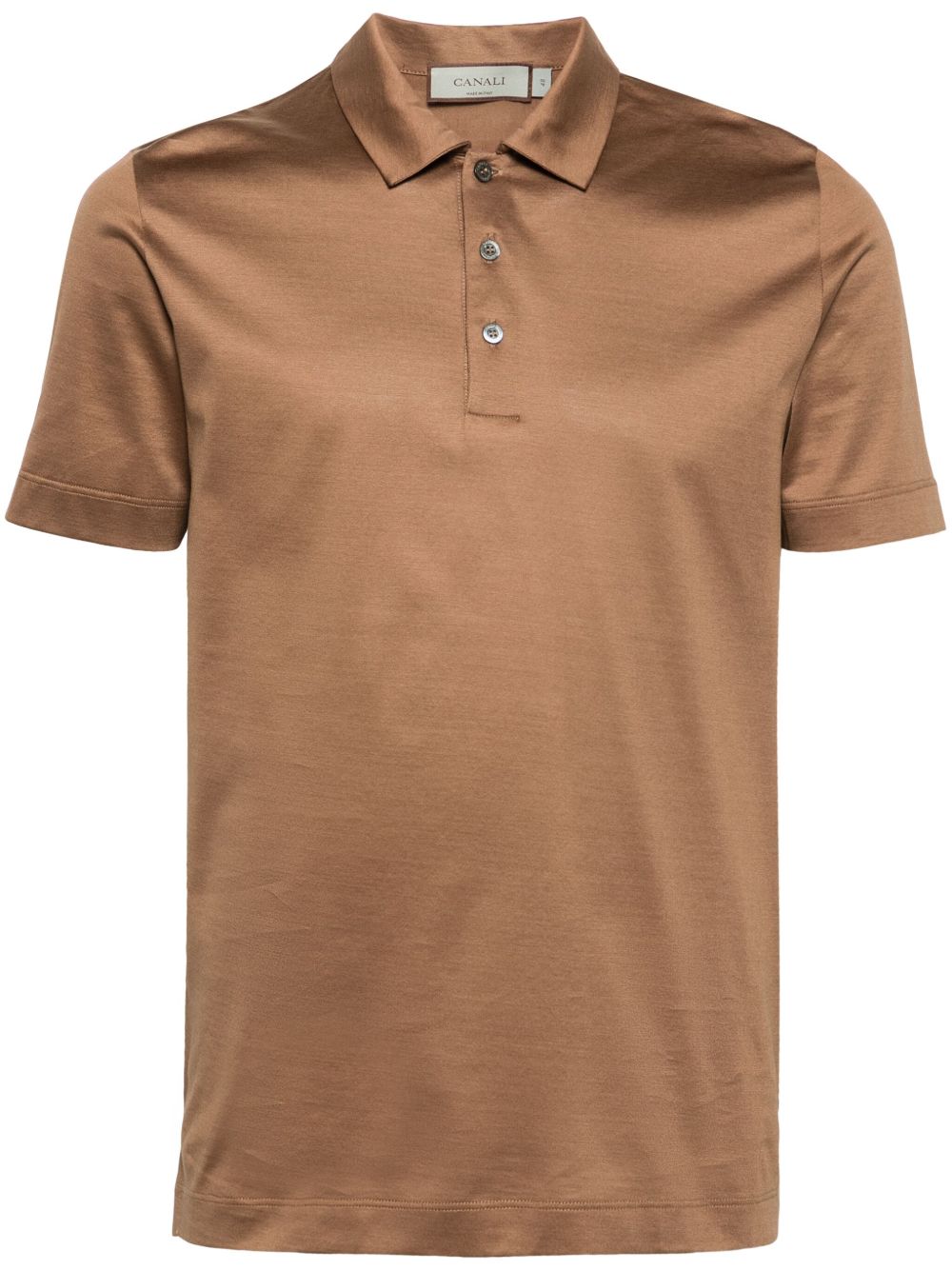 Canali 棉平纹针织polo衫 - 褐色