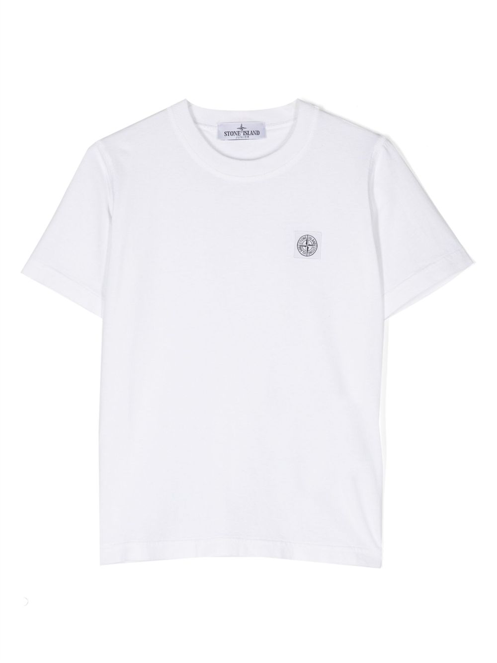 Stone Island Junior 标贴棉T恤 - 白色
