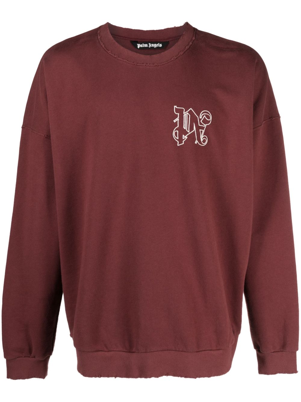 Palm Angels PA 经典logo刺绣棉卫衣 - 红色