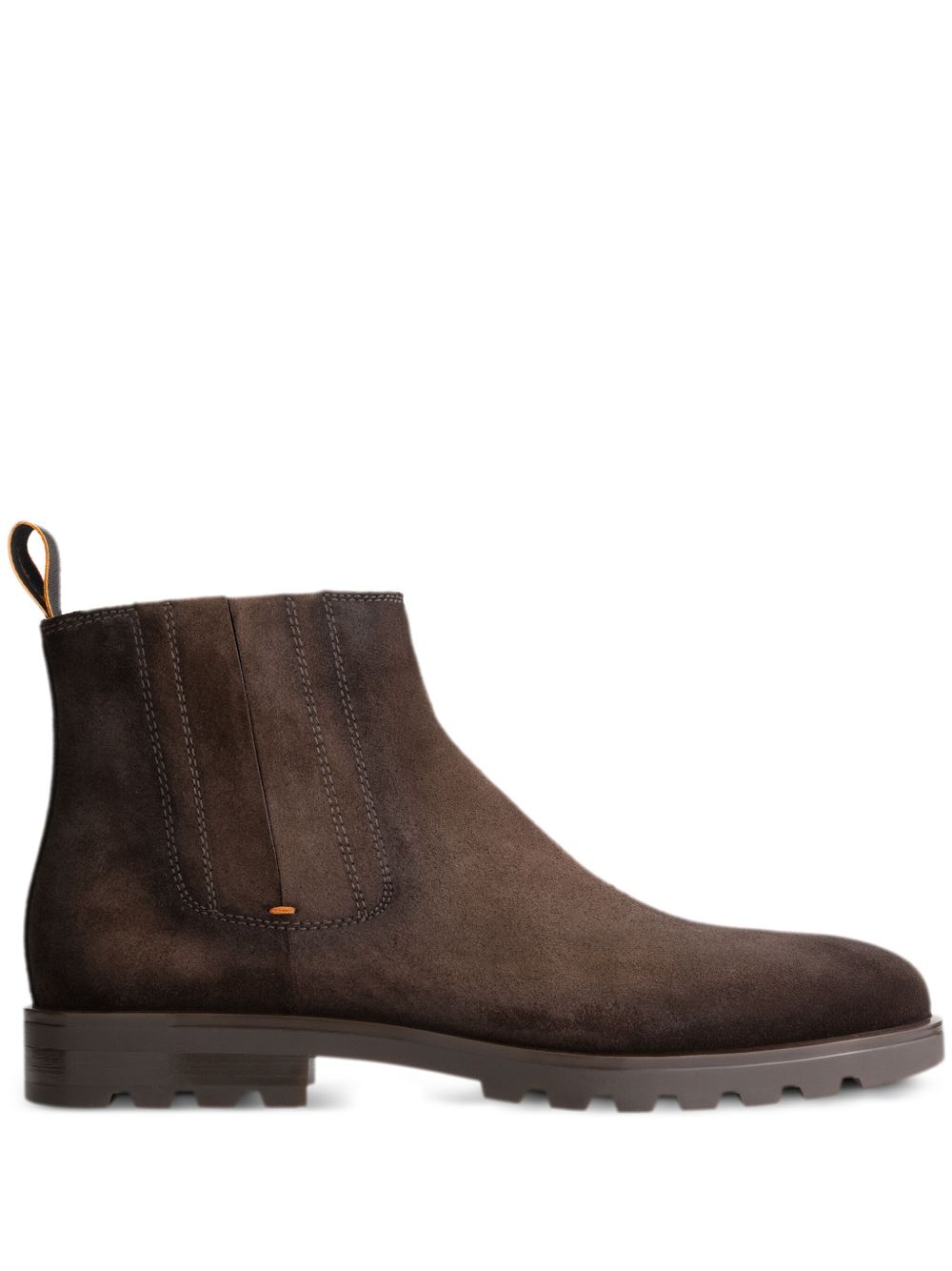 Santoni 绒面皮切尔西靴 - 褐色