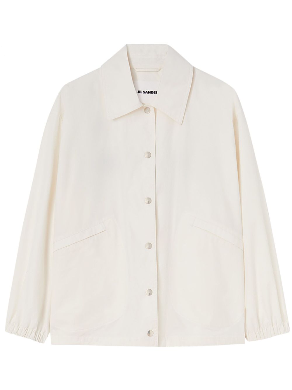 Jil Sander logo印花衬衫式夹克 - 白色