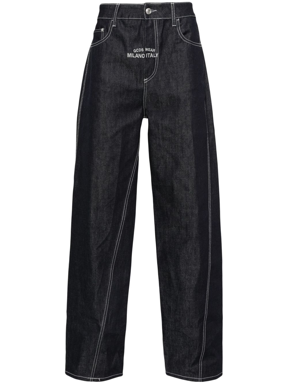 GCDS Raw Denim Wide 牛仔裤 - 蓝色